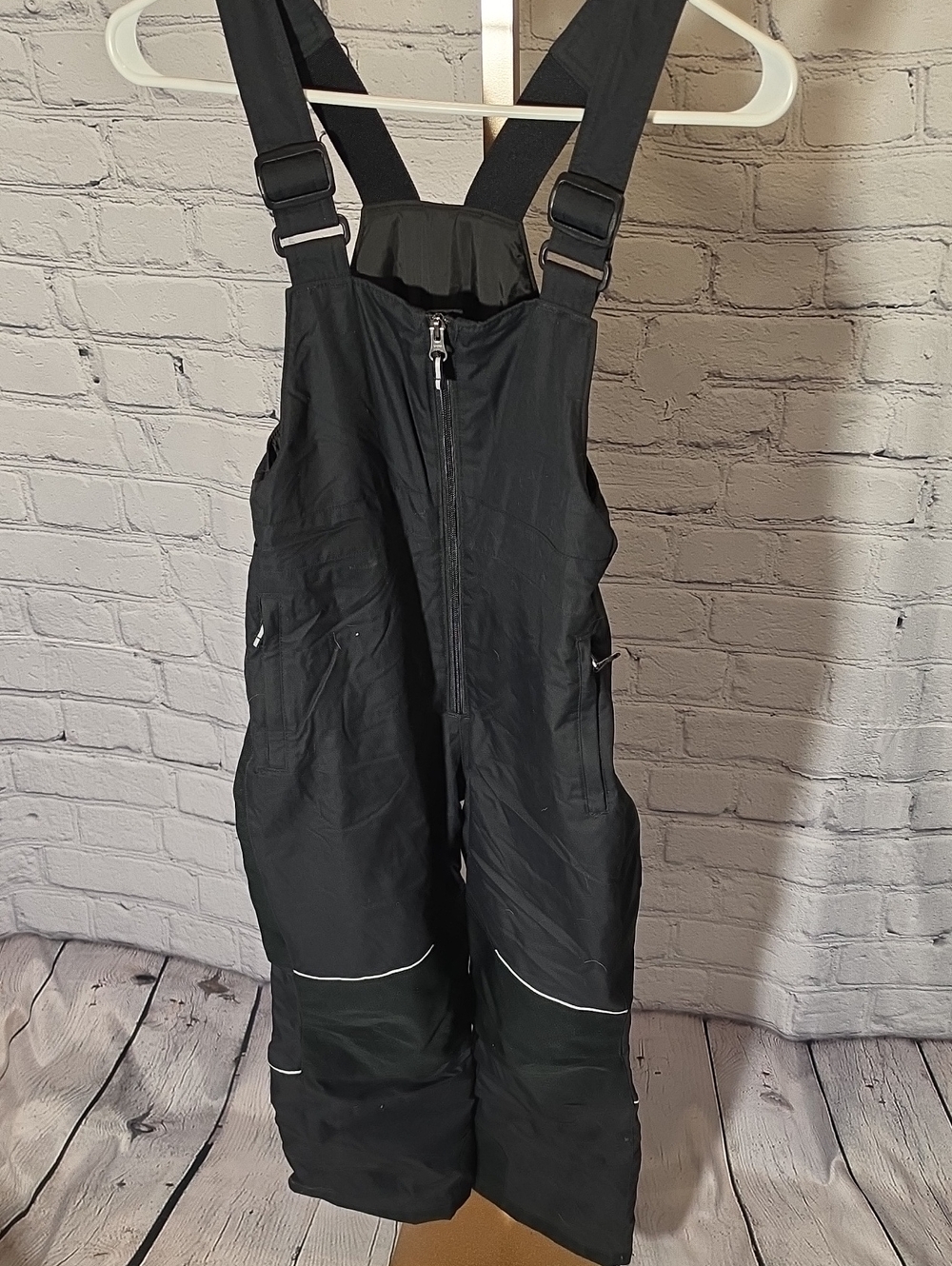 Columbia Black Kids Snow Bibs with Reflective Trim